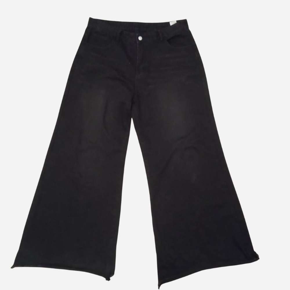 Black Flare Wide-Leg Jeans